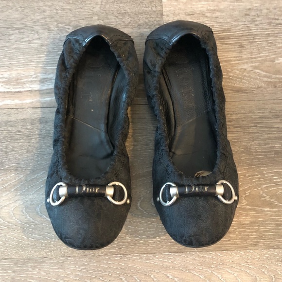 Dior Shoes - DIOR black Diorissimo ballet flats